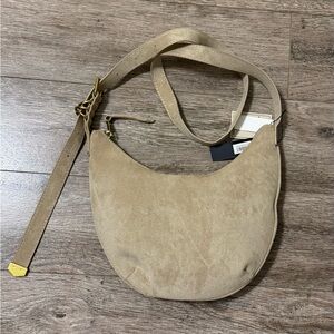 Elegant Tan Suede Shoulder Bag